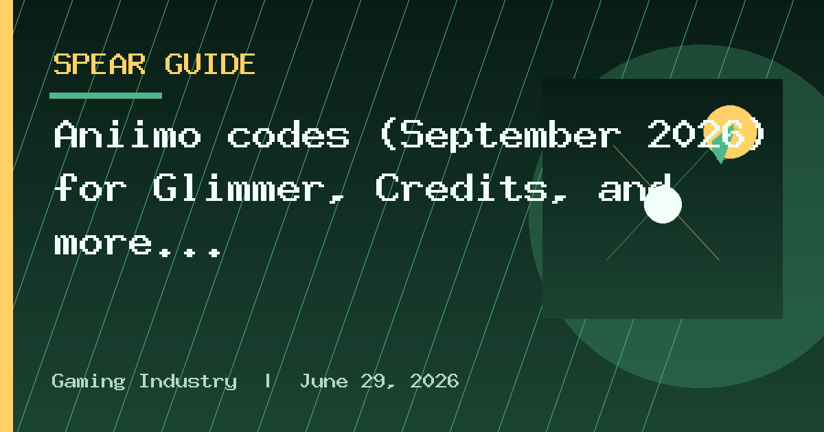 Aniimo codes (September 2026) for Glimmer, Credits, and more