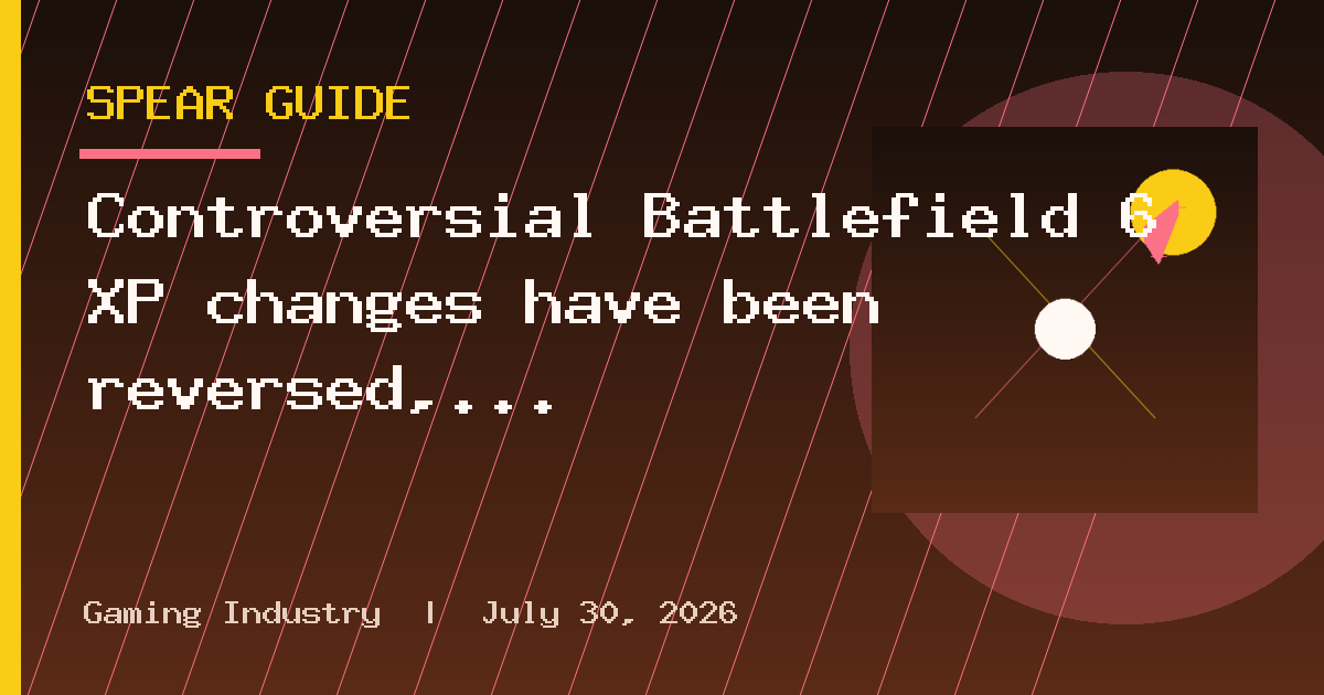 Controversial Battlefield 6 XP changes have been reversed, with Battlefield