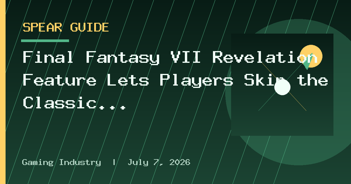 Final Fantasy VII Revelation Feature Lets Players Skip the Classic JRPG Grind