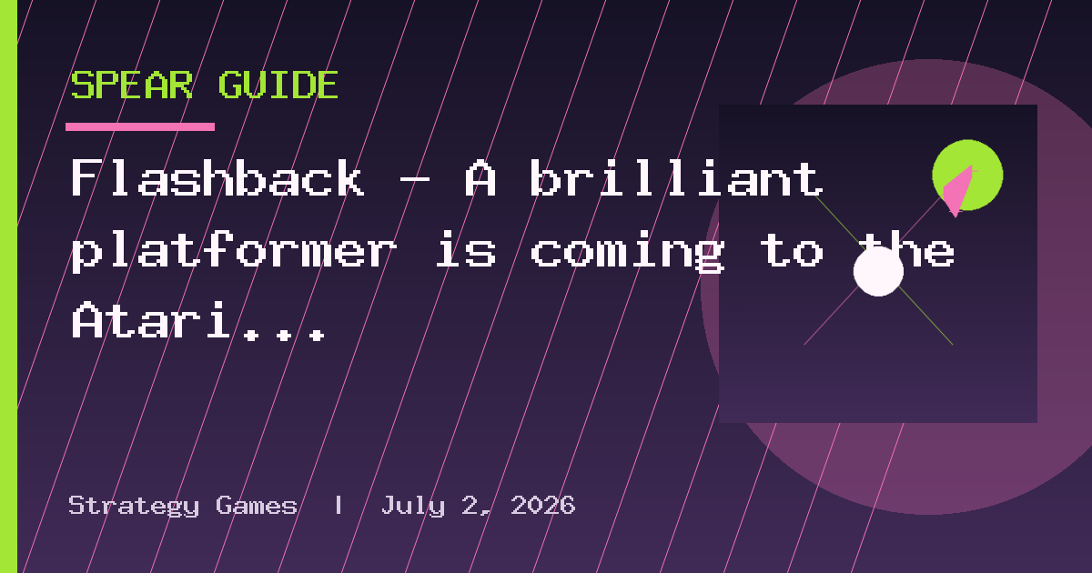 Flashback - A brilliant platformer is coming to the Atari ST via Neil Rackett