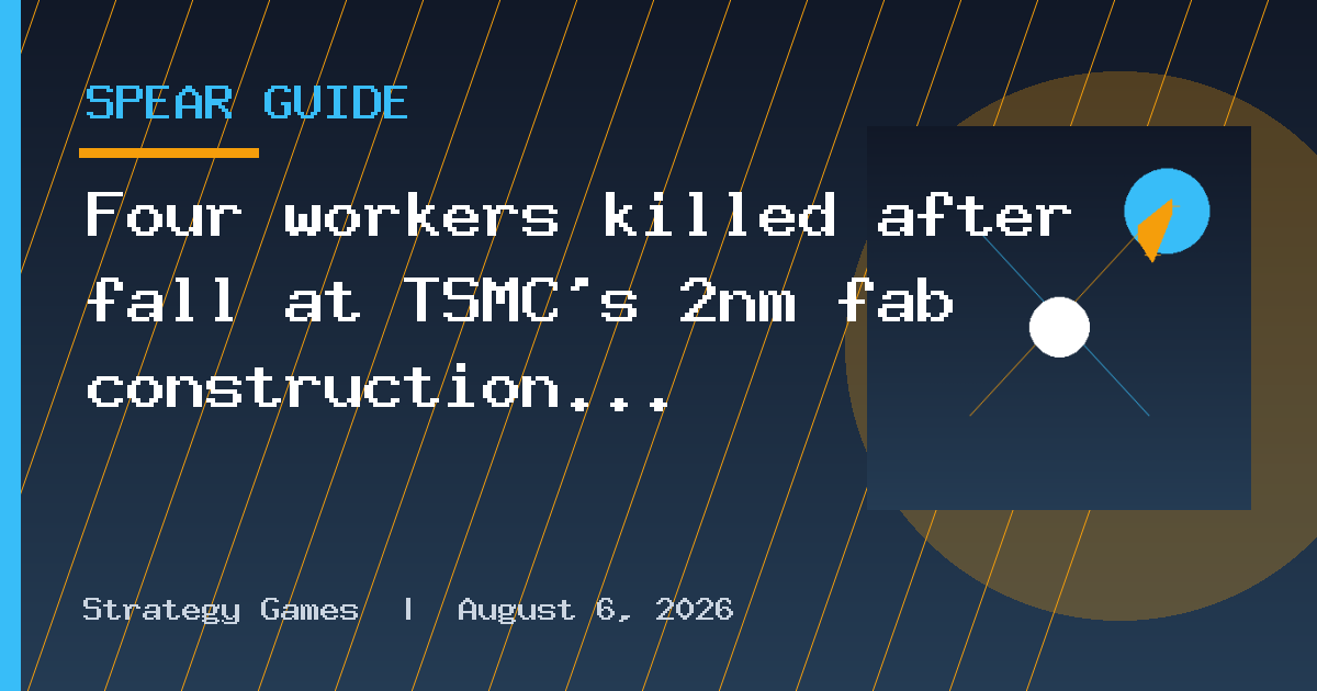 Four workers killed after fall at TSMC’s 2nm fab construction site