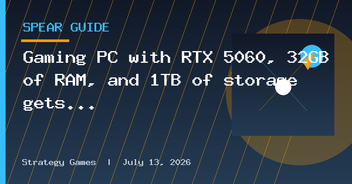 Gaming PC with RTX 5060, 32GB of RAM, and 1TB of storage gets $500