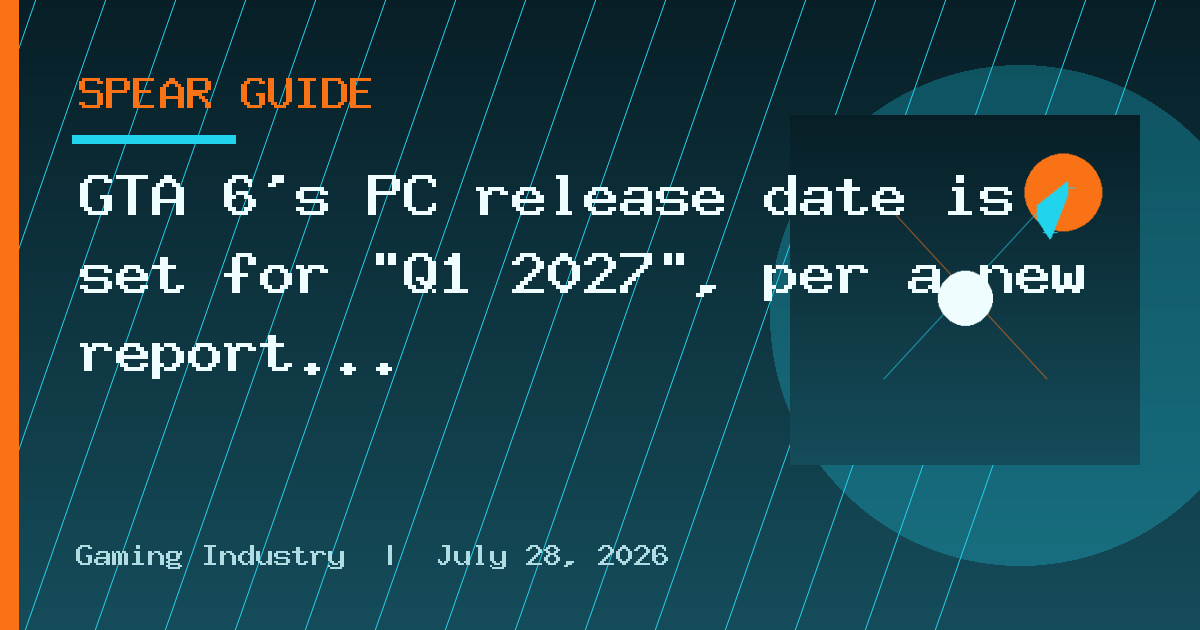 GTA 6's PC release date is set for "Q1 2027", per a new report