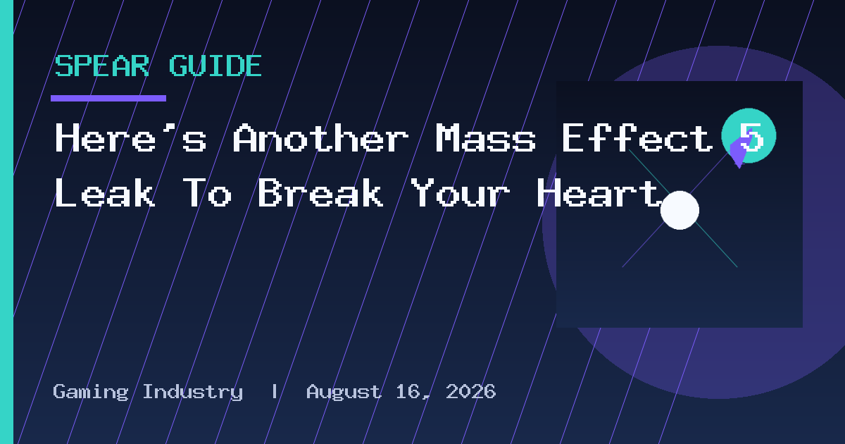 Here’s Another Mass Effect 5 Leak To Break Your Heart