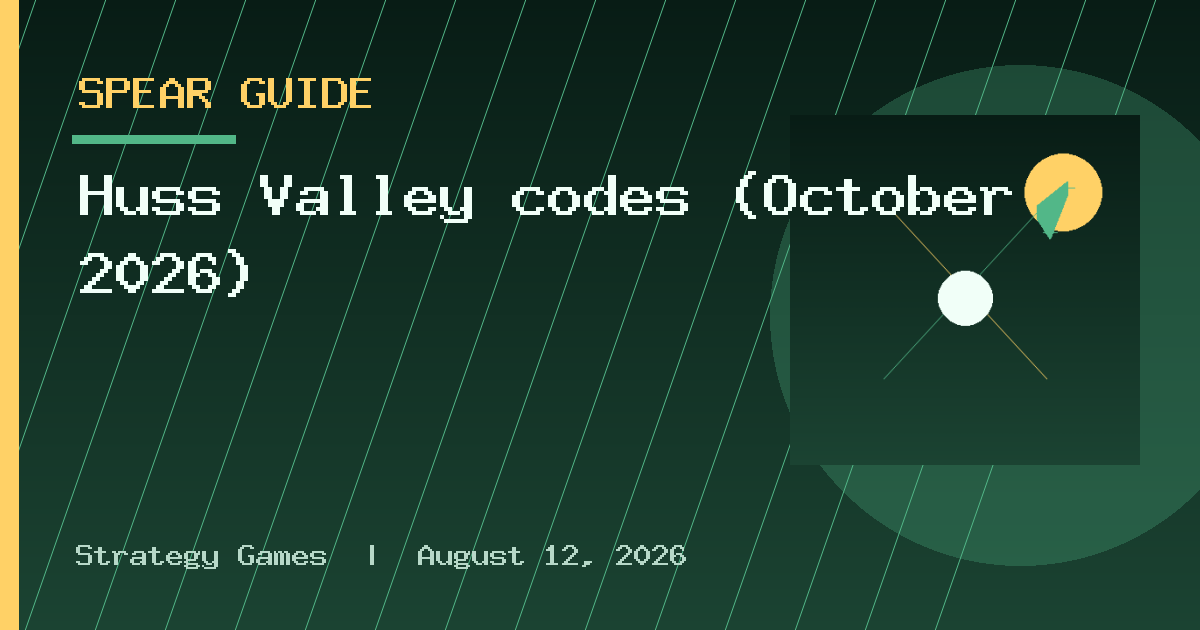 Huss Valley codes (October 2026)