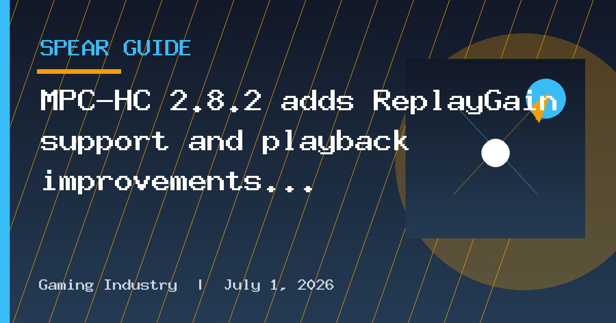 MPC-HC 2.8.2 adds ReplayGain support and playback improvements
