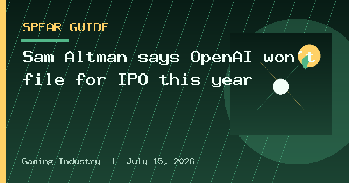 Sam Altman says OpenAI won't file for IPO this year