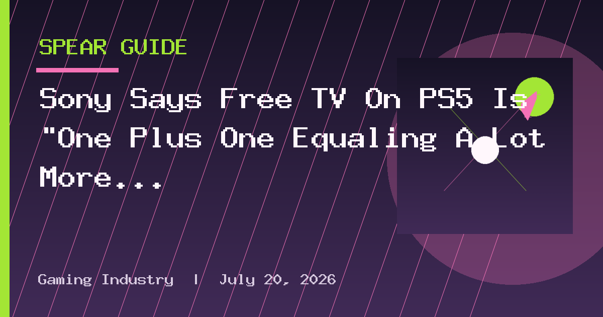 Sony Says Free TV On PS5 Is “One Plus One Equaling A Lot More