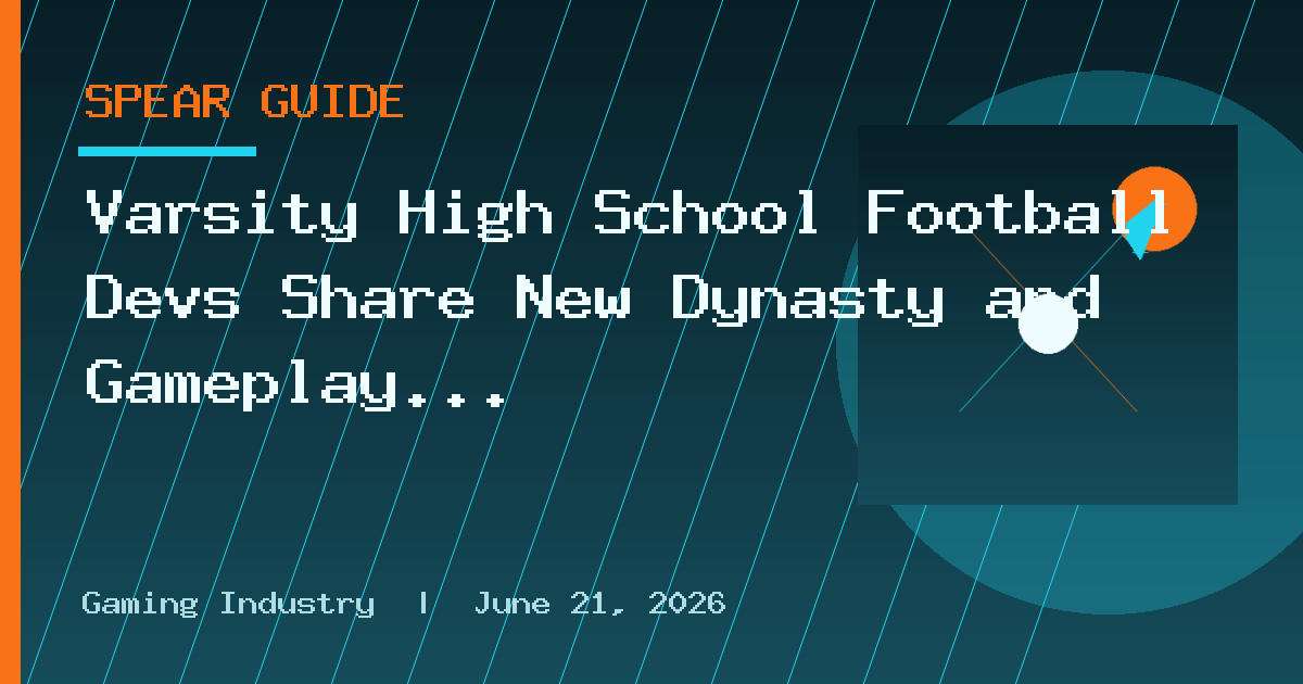 Varsity High School Football Devs Share New Dynasty and Gameplay Details