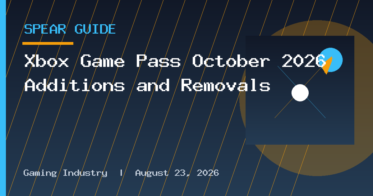 Xbox Game Pass October 2026 Additions and Removals