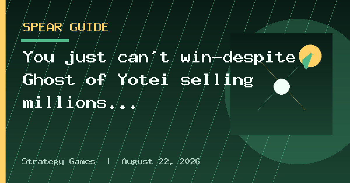 You just can't win—despite Ghost of Yōtei selling millions of copies, 24 people